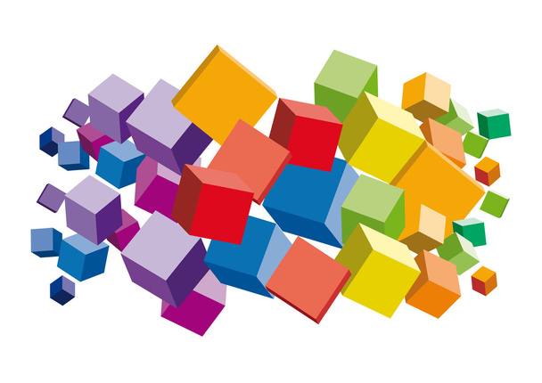 Vector illustration of 3d cubes - Vector, Image