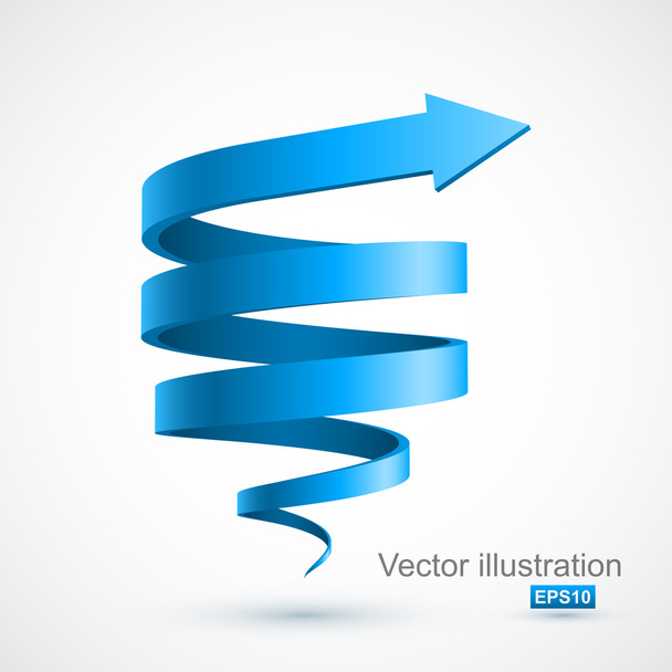 Blue spiral arrow - Vector, Image
