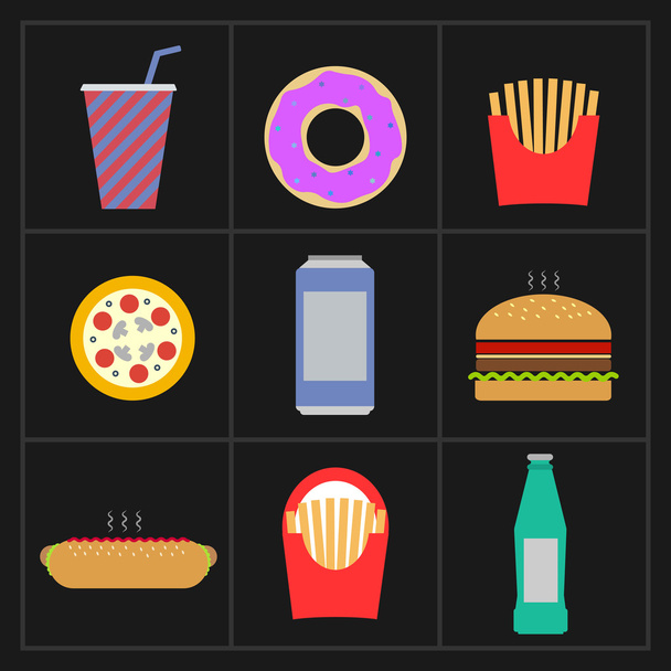 Set von Fast Food - Vektor, Bild