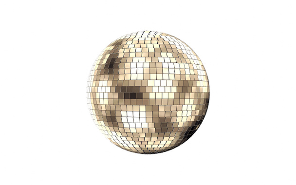 Beyaz arka plan üzerinde izole disko aynalı küreyi - Fotoğraf, Görsel