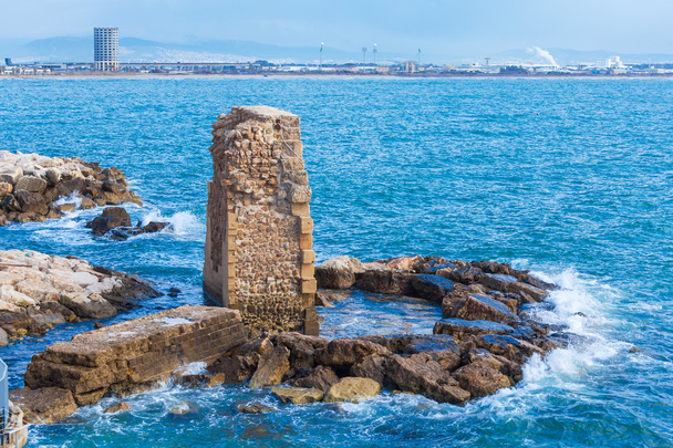 pozostałości starożytnego portu, Akra - Zdjęcie, obraz