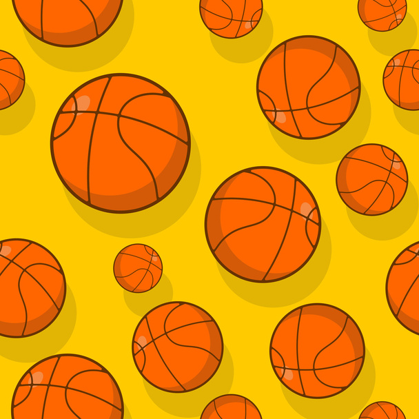 Basketball seamless pattern. Sports accessory ornament. Basketba - Vector, Image