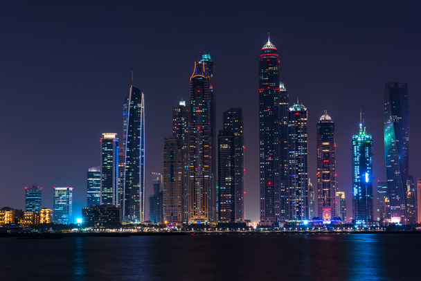 Noční panoráma města Dubaj - Fotografie, Obrázek