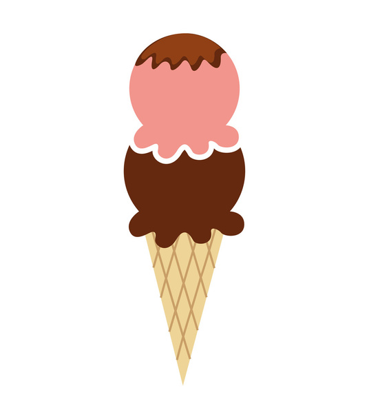 おいしいアイス クリーム コーン - ベクター画像