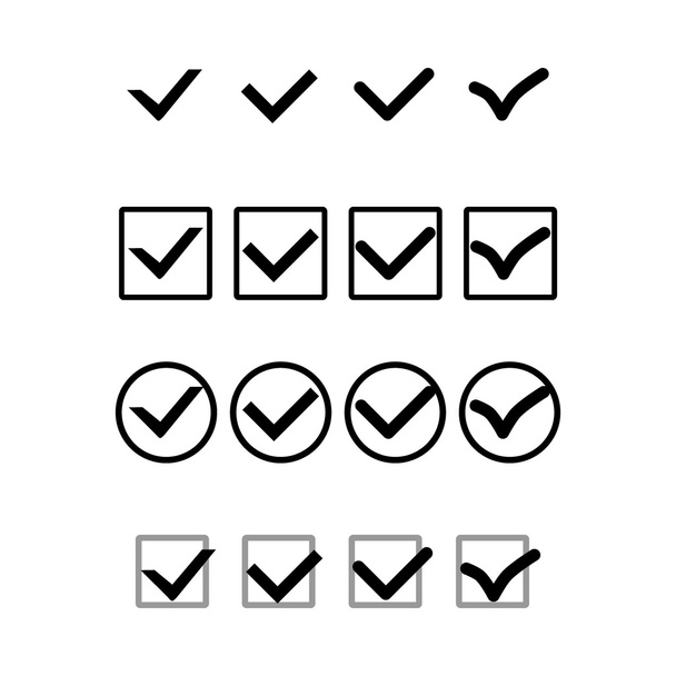  Conjunto de iconos de marca de verificación - Vector, imagen