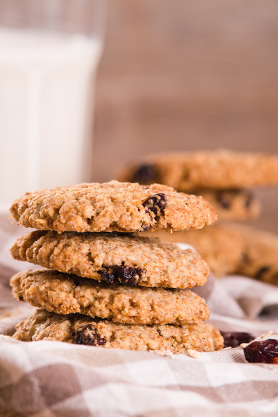 Oatmeal cookies on wooden table.  - Photo, image