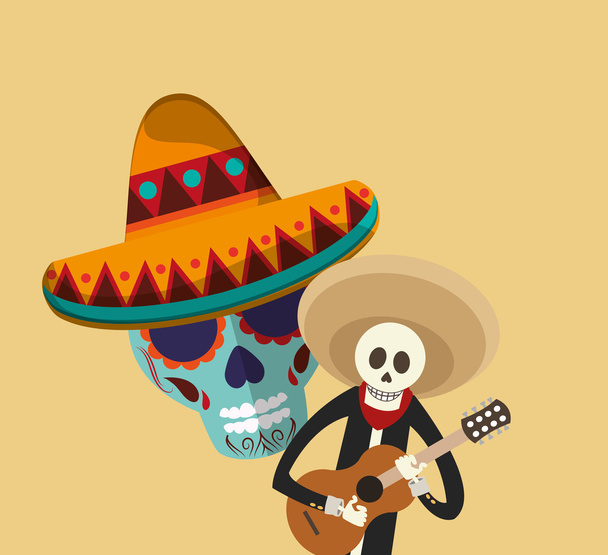 Imagen de iconos relacionados con la cultura mexicana
 - Vector, imagen