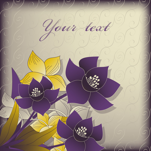 Vector floral greeting card - Vector, Image