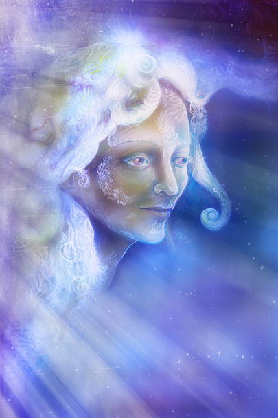 beautiful angel fairy spirit in rays of light, illustration - Photo, Image