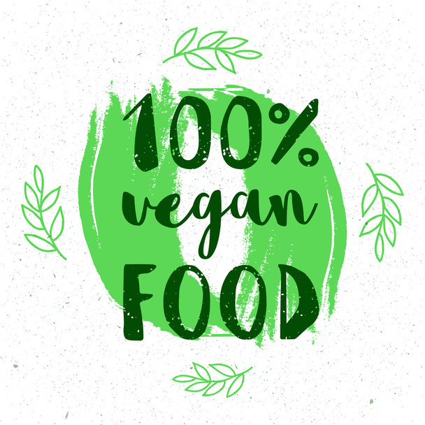 Hand-drawn typographic elements for design. Natural products and vegan food labels - ベクター画像