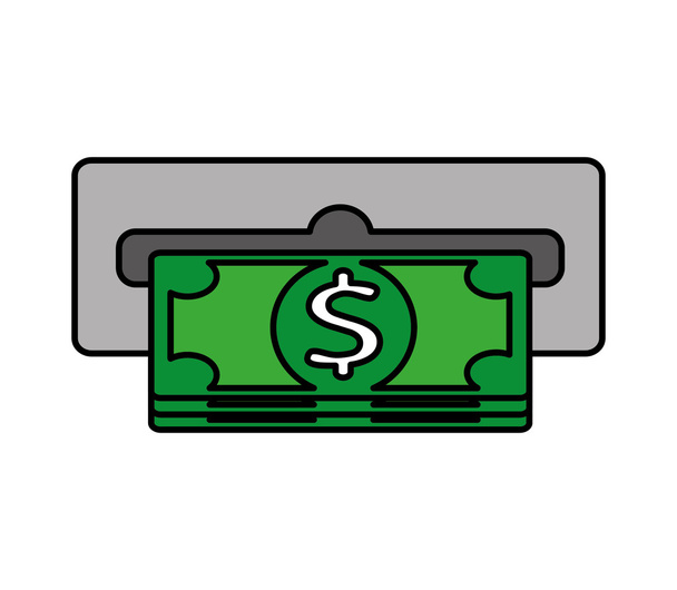 dispensing slot money icon - Vector, Image