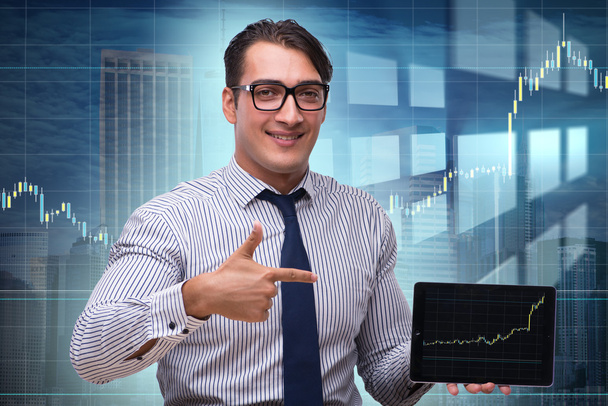 Young businessman in online trading concept - Photo, Image