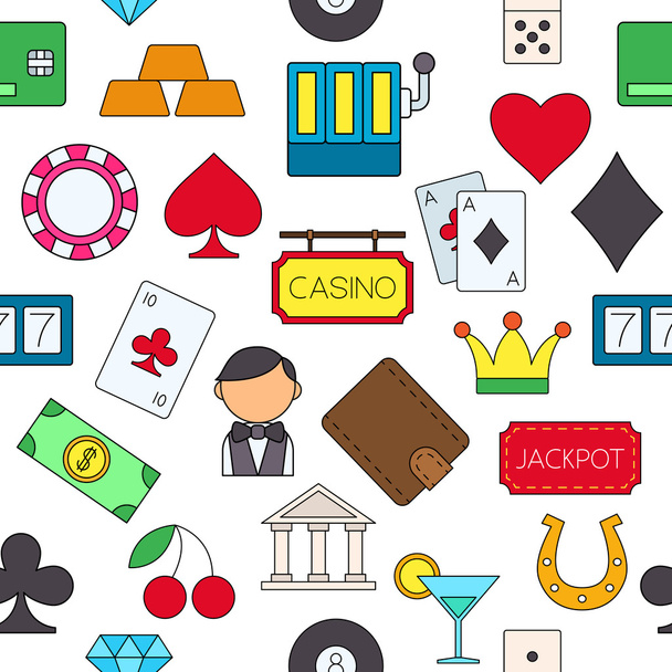Games of chance colorful pattern icons - Vektor, kép