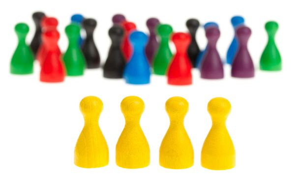Four yellow pawns - Photo, Image