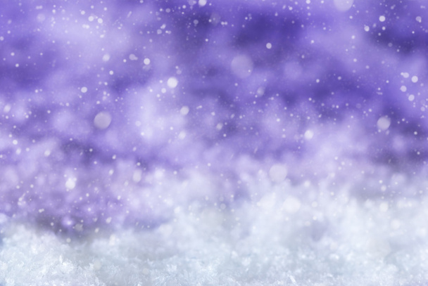 Purple Christmas Background With Snow, Snwoflakes - Фото, зображення