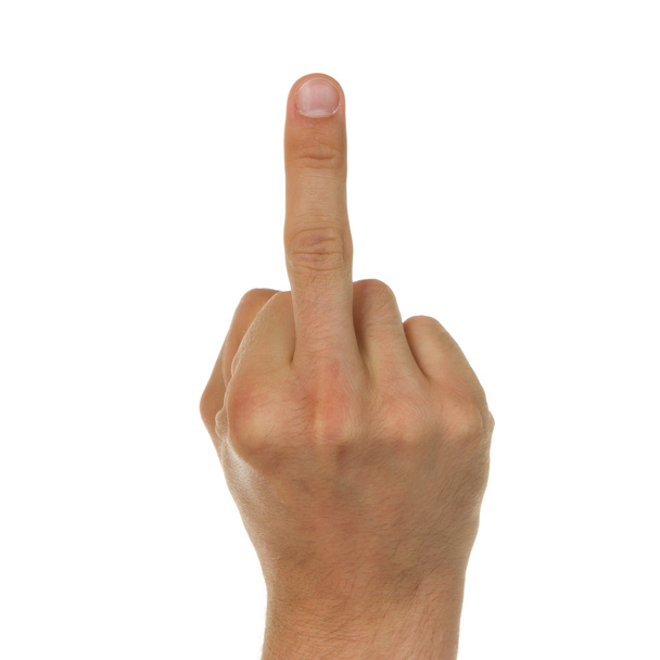 Мужчина показывает средний палец
 - Фото, изображение