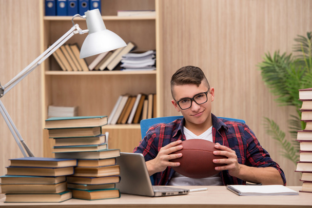 Young student preferring playing baseball to studying - Photo, Image