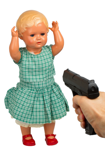 Nagyon régi baba baba (1940-es) a pisztolyt - Fotó, kép