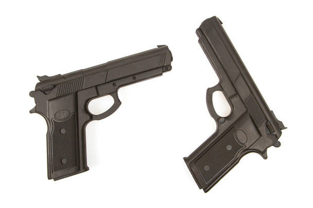 δύο ημι-αυτόματα πιστόλια που χρησιμοποιούνται για την κατάρτιση πολεμικές τέχνες - Φωτογραφία, εικόνα