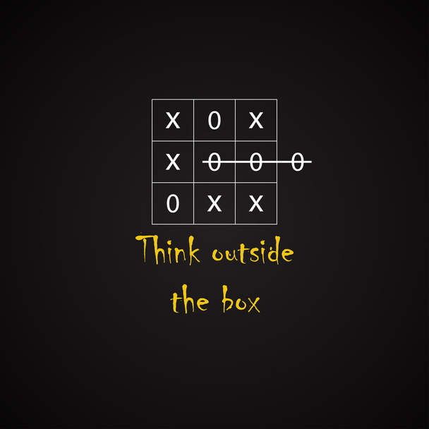 Think outside the box - funny inscription template - Vector, Image