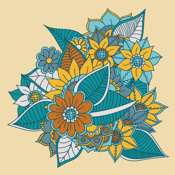 Zentangle abstract flowers. Doodle flower. Vector illustration - ベクター画像