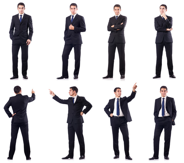 Collage de hombre de negocios aislado en blanco - Foto, imagen
