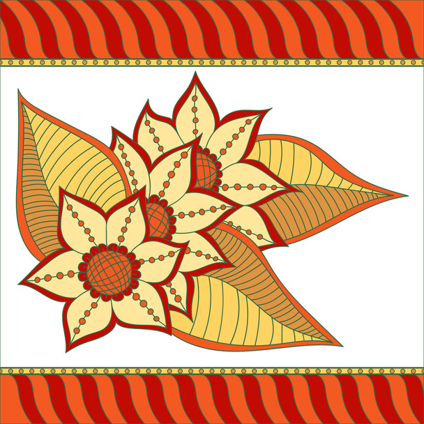 Zentangle abstract flowers. Doodle flower. Vector illustration - Vector, Imagen