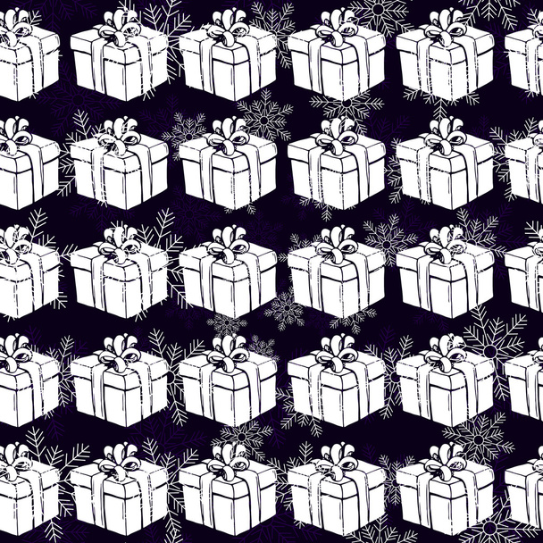 Подарочные коробки бесшовный шаблон
 - Вектор,изображение