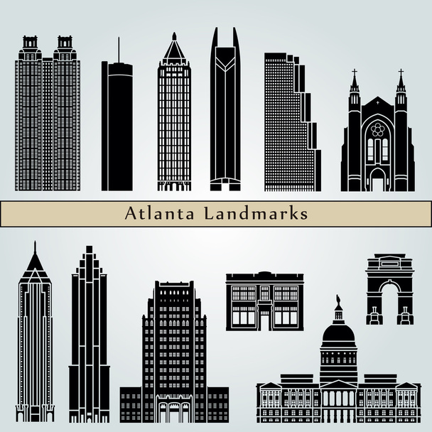 Атланта достопримечательностей и памятников
 - Вектор,изображение
