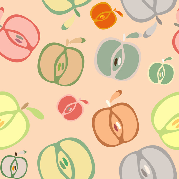 Seamless nice background with apples - Vector, Image