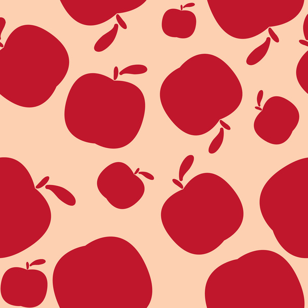 Seamless pink pattern background with apples - Vector, Imagen
