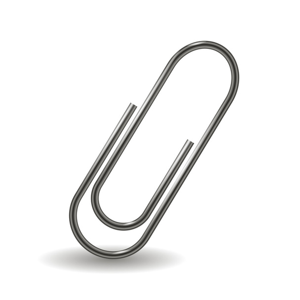 Steel Paper Clip Isolated - Vector, Image