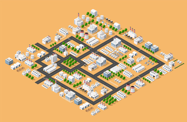 Top view of the city - Vector, Image