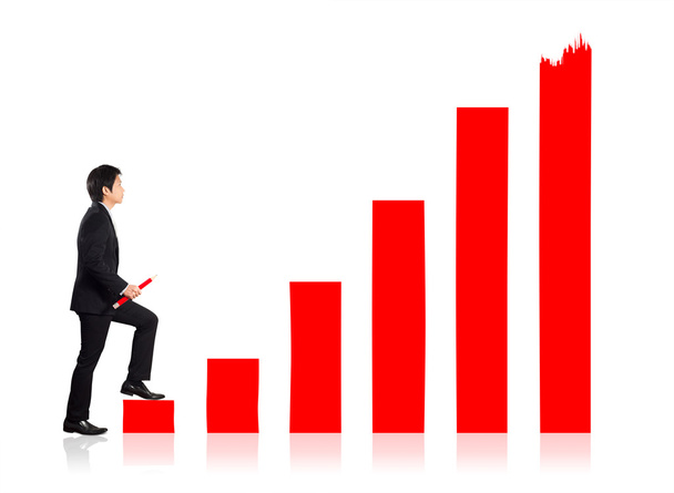 Koncepcja sukcesu w biznesie z pozytywne statystyki - Zdjęcie, obraz