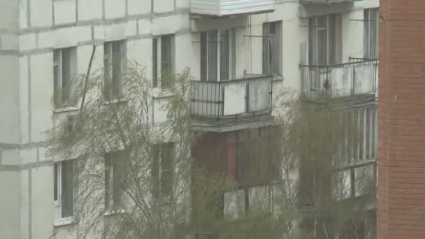 Windows of apartment building - Materiał filmowy, wideo