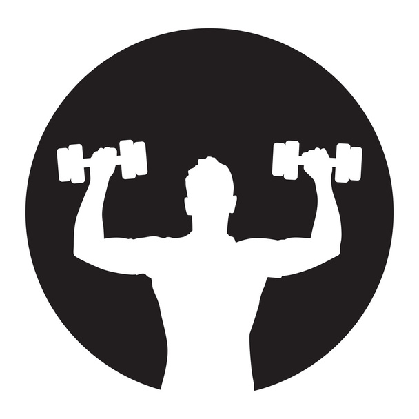 weight training icon - Vector, Image
