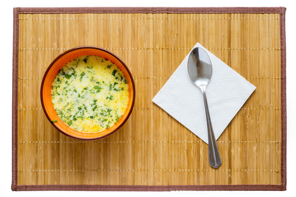 Horká Sýrová polévka s kuřecí vývar - Fotografie, Obrázek