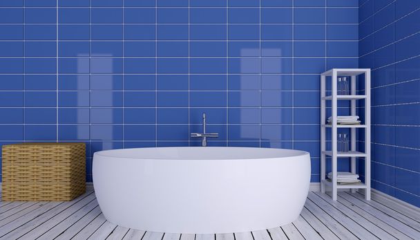 The Bathroom lonely bachelor apartment. 3D visualization - Foto, imagen