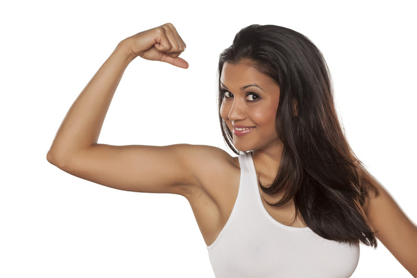 woman with fit arms - Photo, image