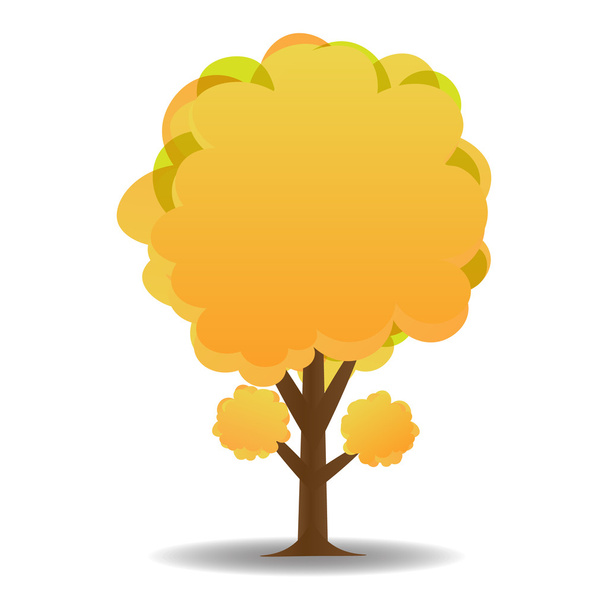 A stylized drawing of a yellow autumn trees. illustration - Vector, Image