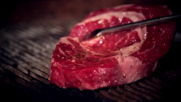 Cooking meat in slow motion - Filmmaterial, Video