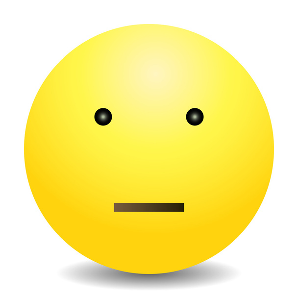 Sárga érzelem közönyös arc - Vektor, kép