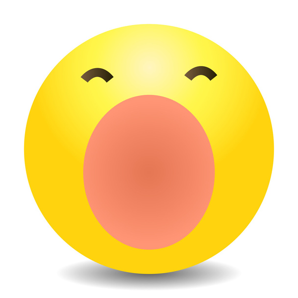 Жовтий Emoticon Yawn Обличчя
 - Вектор, зображення