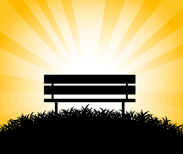 Silhouette of bench - Vector, Image