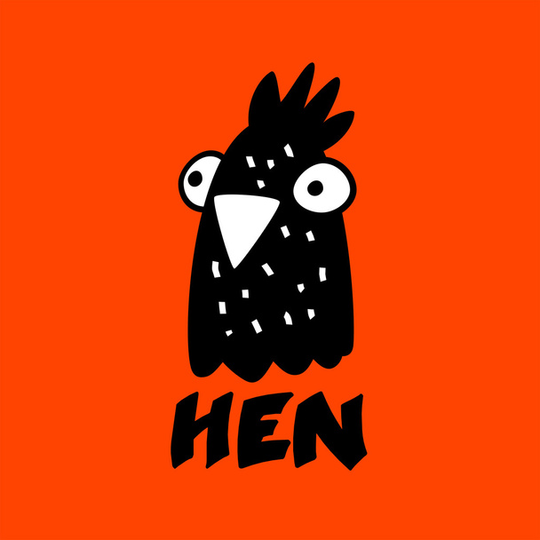Голова курицы забавная логотип
 - Вектор,изображение