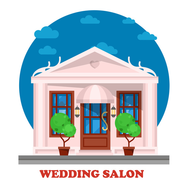 Salone di nozze per la costruzione di cerimonia di matrimonio
 - Vettoriali, immagini