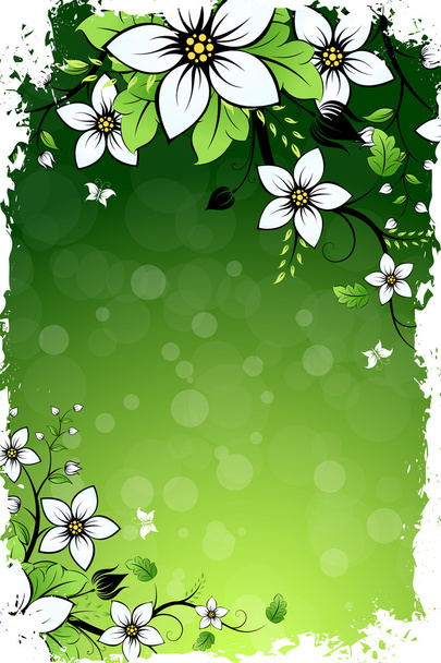 Grungy Flower Background - Vector, afbeelding