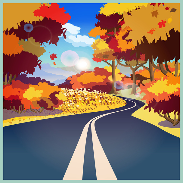 Camino en otoño
 - Vector, imagen