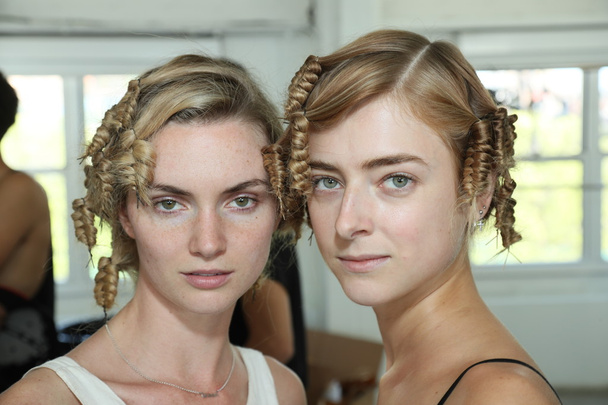  General atmosphere backstage before the Carmen Marc Valvo Show  - Photo, image