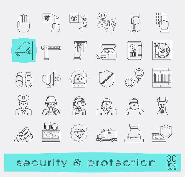 Ensemble d'icônes de sécurité et de protection de ligne de qualité supérieure
. - Vecteur, image